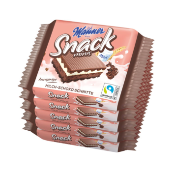 Manner Snack Minis Milch-Schoko, 5 x 25 g Packung, 125 Gramm